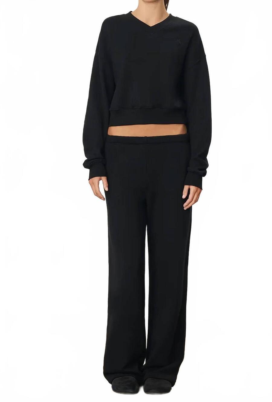 NEW ETERNE women's oversized wide leg sweatpant in washed navy